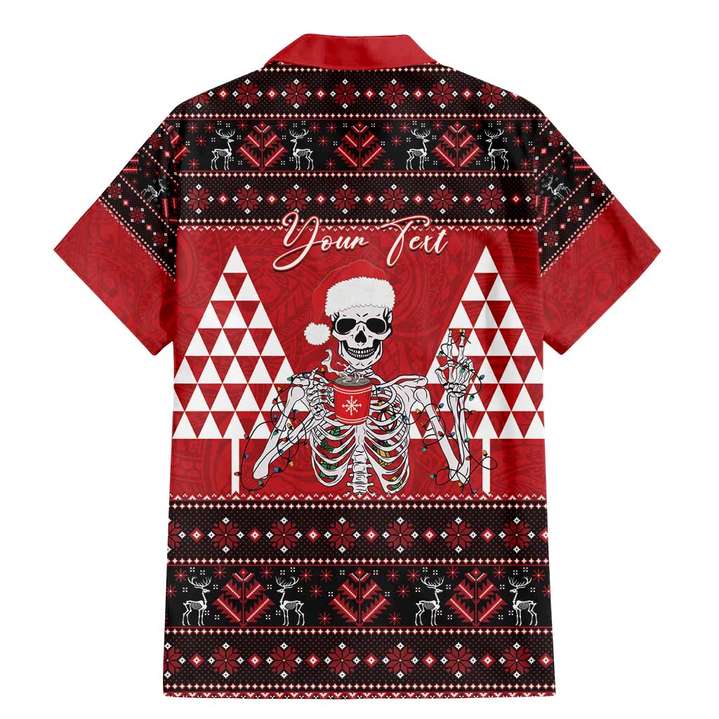 Personalized Hawaii Skull Christmas Family Matching Mermaid Dress and Hawaiian Shirt Mele Kalikimaka Hawaiian Kakau - Polynesian Pride