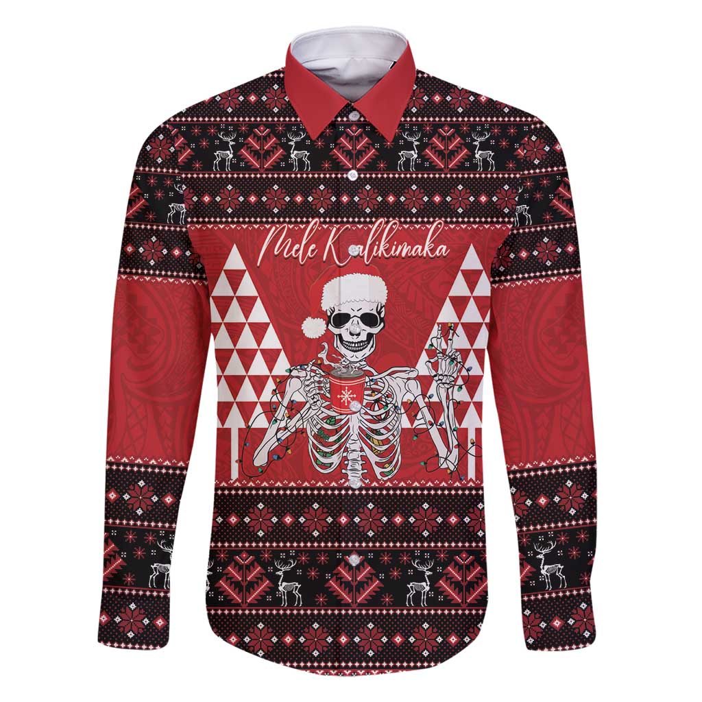 Personalized Hawaii Skull Christmas Family Matching Mermaid Dress and Hawaiian Shirt Mele Kalikimaka Hawaiian Kakau - Polynesian Pride