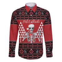 Personalized Hawaii Skull Christmas Family Matching Summer Maxi Dress and Hawaiian Shirt Mele Kalikimaka Hawaiian Kakau - Polynesian Pride