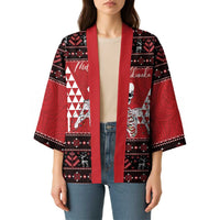 Personalized Hawaii Skull Christmas Kimono Mele Kalikimaka Hawaiian Kakau - Polynesian Pride