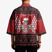 Personalized Hawaii Skull Christmas Kimono Mele Kalikimaka Hawaiian Kakau - Polynesian Pride