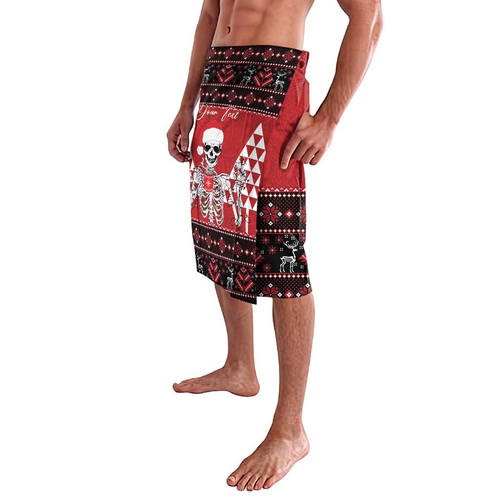 Personalized Hawaii Skull Christmas Lavalava Mele Kalikimaka Hawaiian Kakau - Polynesian Pride