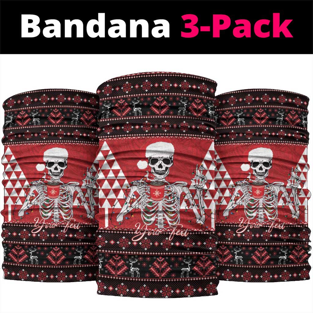 Personalized Hawaii Skull Christmas Neck Gaiter Mele Kalikimaka Hawaiian Kakau - Polynesian Pride