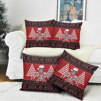 Personalized Hawaii Skull Christmas Pillow Cover Mele Kalikimaka Hawaiian Kakau - Polynesian Pride