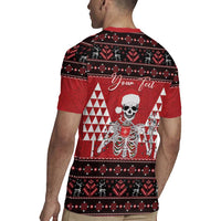 Personalized Hawaii Skull Christmas Rugby Jersey Mele Kalikimaka Hawaiian Kakau - Polynesian Pride