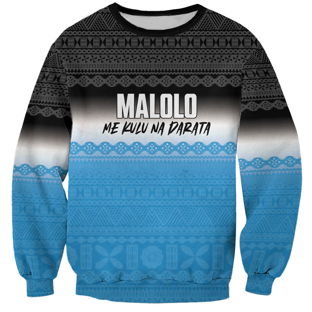 Malolo Fiji 2026 Rugby Personalised Sweatshirt Me Kulu Na Darata Fijian Tapa Pattern