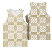 Beige Ngatu Pattern Malo e Lelei Tonga Basketball Jersey LT14 - Polynesian Pride