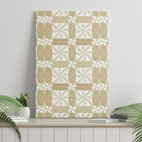 Beige Ngatu Pattern Malo e Lelei Tonga Canvas Wall Art LT14 - Polynesian Pride
