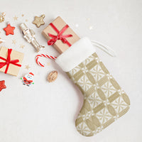 Beige Ngatu Pattern Malo e Lelei Tonga Christmas Stocking LT14 - Polynesian Pride