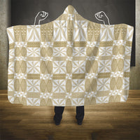 Beige Ngatu Pattern Malo e Lelei Tonga Hooded Blanket LT14 - Polynesian Pride