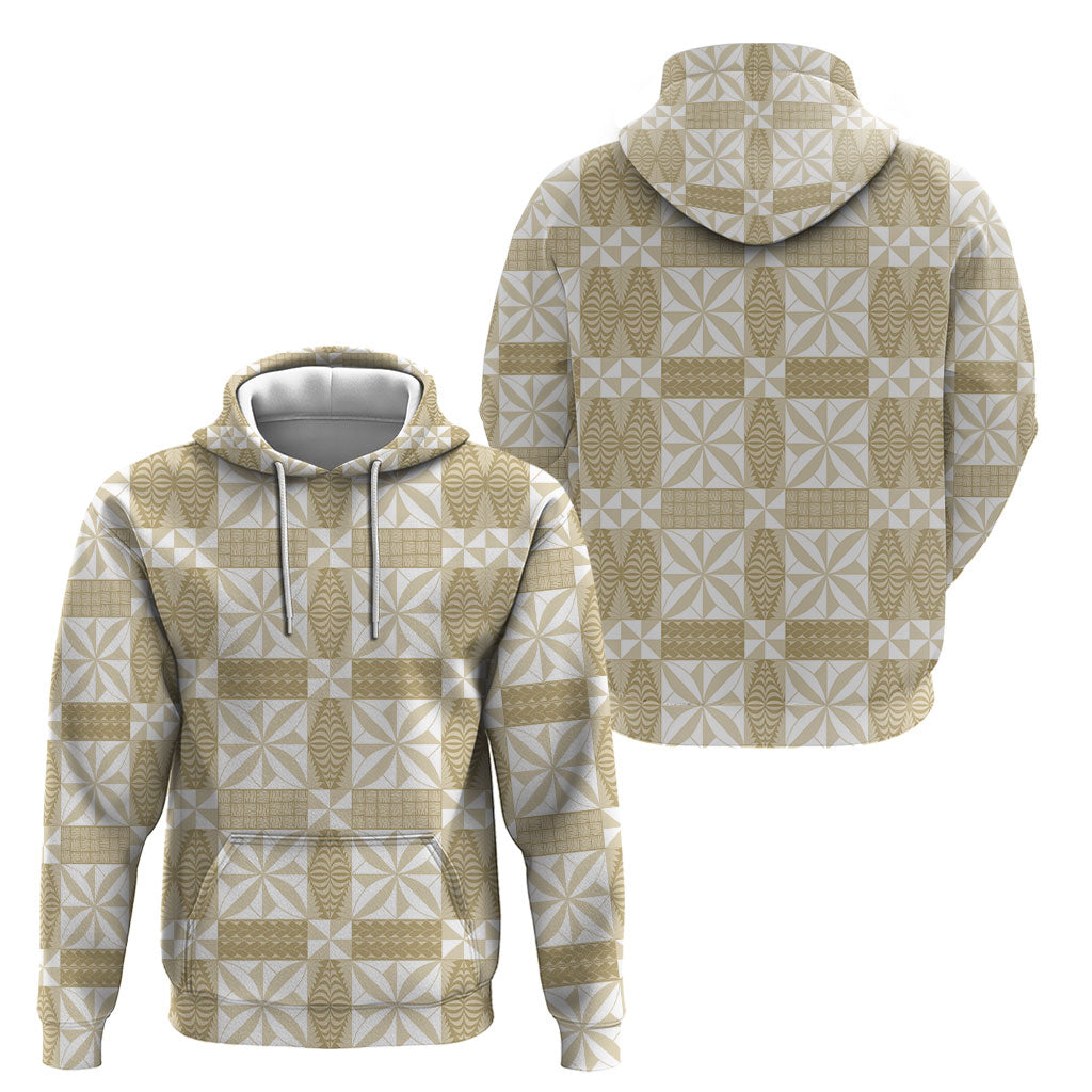 Beige Ngatu Pattern Malo e Lelei Tonga Hoodie LT14 - Polynesian Pride