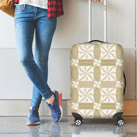Beige Ngatu Pattern Malo e Lelei Tonga Luggage Cover LT14 - Polynesian Pride
