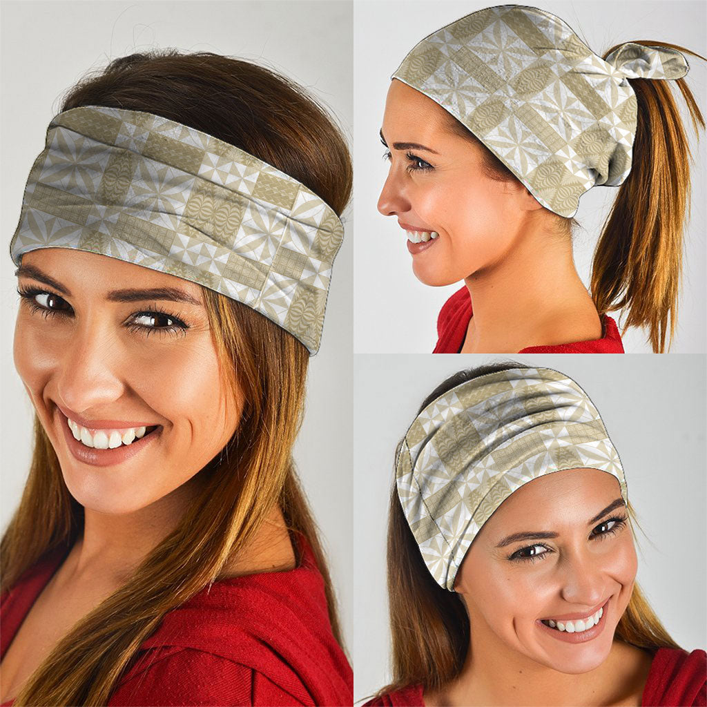 Beige Ngatu Pattern Malo e Lelei Tonga Neck Gaiter