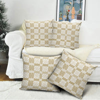 Beige Ngatu Pattern Malo e Lelei Tonga Pillow Cover LT14 - Polynesian Pride