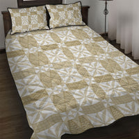 Beige Ngatu Pattern Malo e Lelei Tonga Quilt Bed Set LT14 Beige - Polynesian Pride