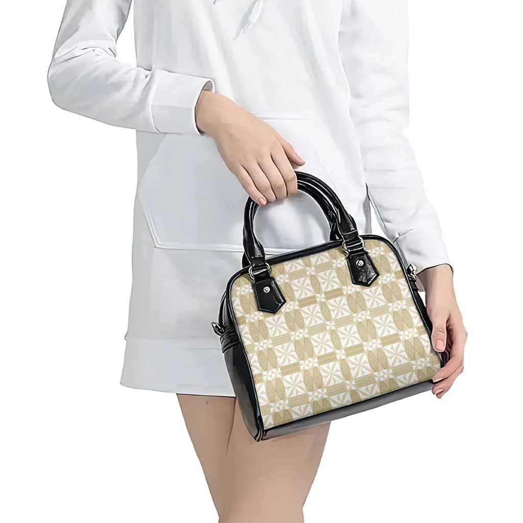 Beige Ngatu Pattern Malo e Lelei Tonga Shoulder Handbag LT14 - Polynesian Pride