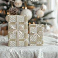 Beige Ngatu Pattern Malo e Lelei Tonga Wrapping Paper LT14 - Polynesian Pride