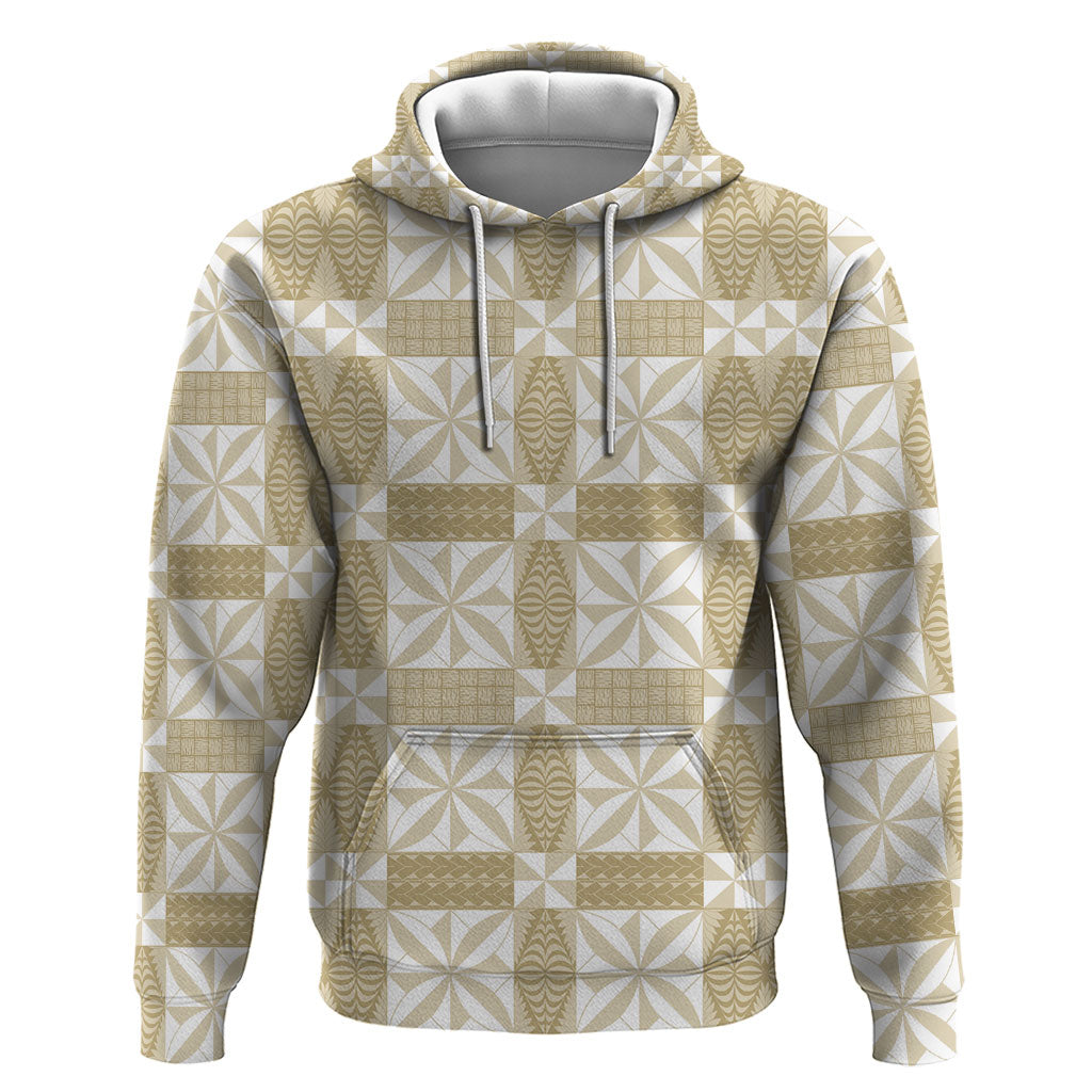 Beige Ngatu Pattern Malo e Lelei Tonga Zip Hoodie LT14 Pullover Hoodie Beige - Polynesian Pride