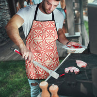 Red Ngatu Pattern Malo e Lelei Tonga Apron
