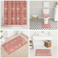 Red Ngatu Pattern Malo e Lelei Tonga Bathroom Set LT14 - Polynesian Pride