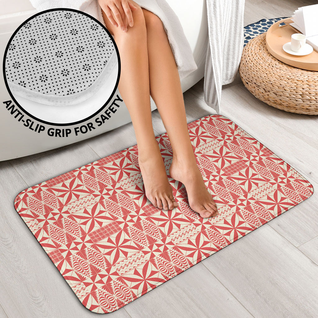Red Ngatu Pattern Malo e Lelei Tonga Bathroom Set LT14 - Polynesian Pride