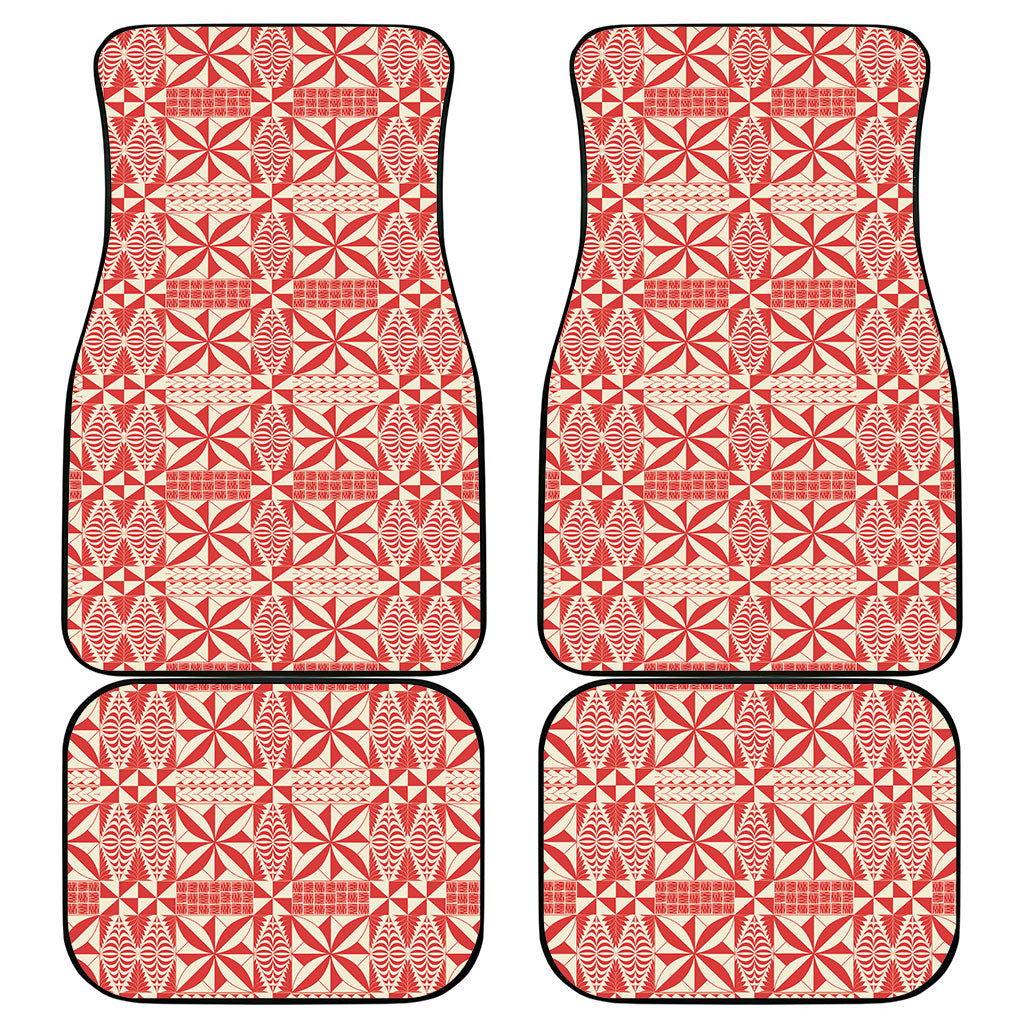 Red Ngatu Pattern Malo e Lelei Tonga Car Mats LT14 - Polynesian Pride
