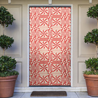 Red Ngatu Pattern Malo e Lelei Tonga Door Cover LT14 Red - Polynesian Pride