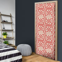 Red Ngatu Pattern Malo e Lelei Tonga Door Cover LT14 - Polynesian Pride