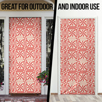 Red Ngatu Pattern Malo e Lelei Tonga Door Cover LT14 - Polynesian Pride