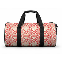 Red Ngatu Pattern Malo e Lelei Tonga Duffle Bag LT14 One size Red - Polynesian Pride