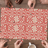 Red Ngatu Pattern Malo e Lelei Tonga Puzzle