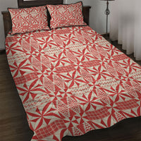 Red Ngatu Pattern Malo e Lelei Tonga Quilt Bed Set LT14 Red - Polynesian Pride