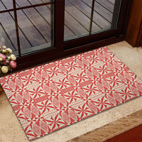 Red Ngatu Pattern Malo e Lelei Tonga Rubber Doormat LT14 - Polynesian Pride