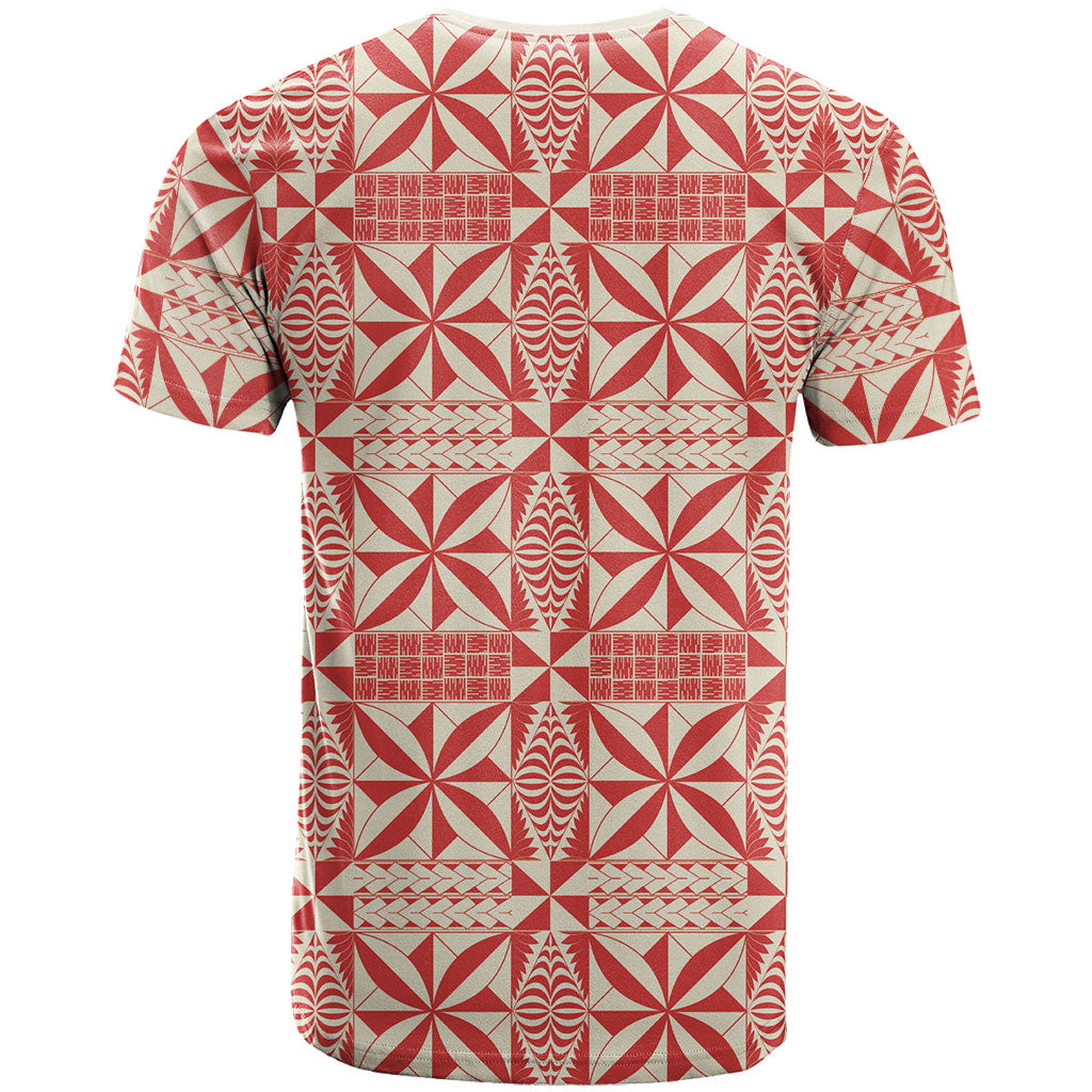 Red Ngatu Pattern Malo e Lelei Tonga T Shirt LT14 - Polynesian Pride