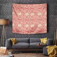 Red Ngatu Pattern Malo e Lelei Tonga Tapestry LT14 Red - Polynesian Pride