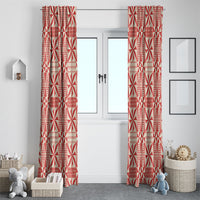 Red Ngatu Pattern Malo e Lelei Tonga Window Curtain LT14 - Polynesian Pride