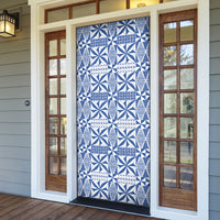 Blue Ngatu Pattern Malo e Lelei Tonga Door Cover LT14 - Polynesian Pride