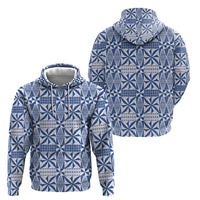 Blue Ngatu Pattern Malo e Lelei Tonga Hoodie LT14 - Polynesian Pride