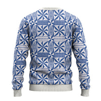 Blue Ngatu Pattern Malo e Lelei Tonga Ugly Christmas Sweater LT14 - Polynesian Pride