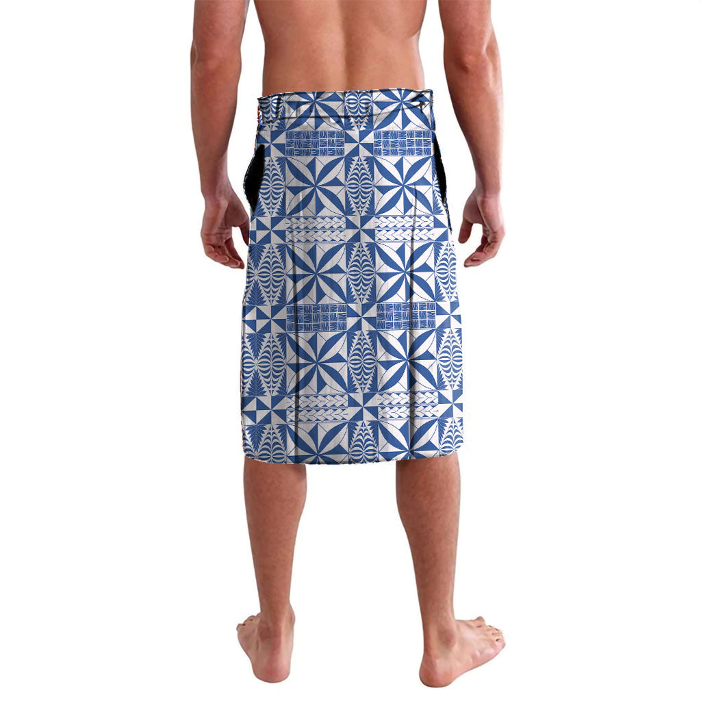 Blue Ngatu Pattern Malo e Lelei Tonga Lavalava LT14 - Polynesian Pride