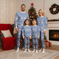 Blue Ngatu Pattern Malo e Lelei Tonga Christmas Pajama Set LT14 - Polynesian Pride