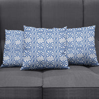 Blue Ngatu Pattern Malo e Lelei Tonga Pillow Cover LT14 - Polynesian Pride