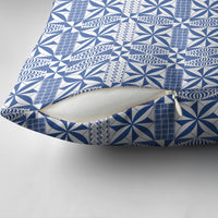 Blue Ngatu Pattern Malo e Lelei Tonga Pillow Cover LT14 - Polynesian Pride