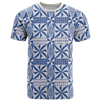 Blue Ngatu Pattern Malo e Lelei Tonga T Shirt LT14 Blue - Polynesian Pride