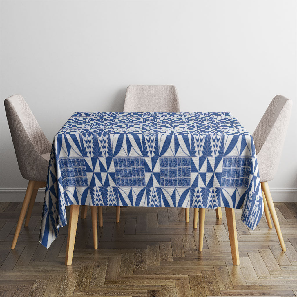 Blue Ngatu Pattern Malo e Lelei Tonga Tablecloth LT14 - Polynesian Pride