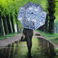 Blue Ngatu Pattern Malo e Lelei Tonga Umbrella LT14 - Polynesian Pride