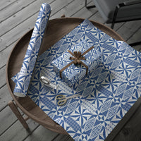 Blue Ngatu Pattern Malo e Lelei Tonga Wrapping Paper LT14 - Polynesian Pride