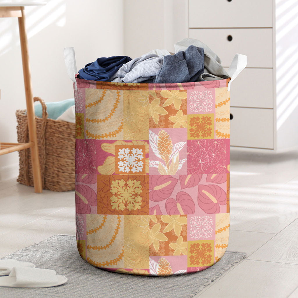 Aloha Hawaii Quilt Floral Patchwork Style Laundry Basket LT14 Multicolor - Polynesian Pride