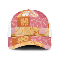 Aloha Hawaii Quilt Floral Patchwork Style Baseball Net Cap LT14 One Size White Multicolor - Polynesian Pride