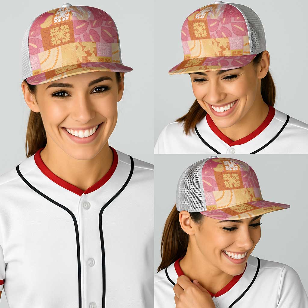 Aloha Hawaii Quilt Floral Patchwork Style Baseball Net Cap LT14 - Polynesian Pride